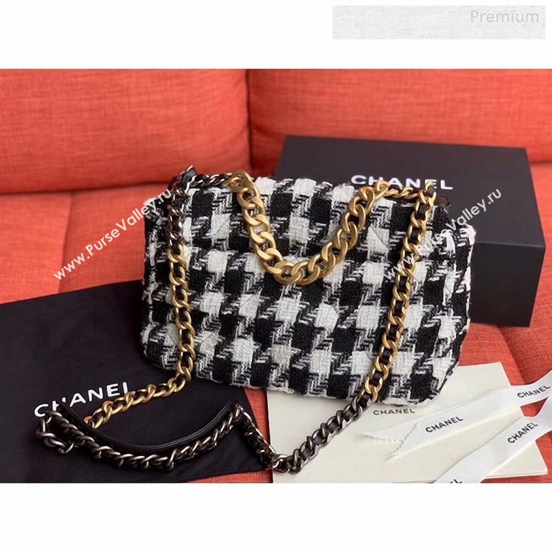 Chanel 19 Tweed Large Flap Bag Black/White AS1161 2019 (X-9122567)