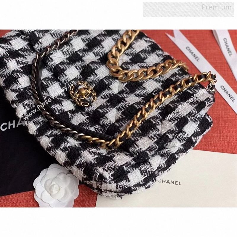Chanel 19 Tweed Maxi Flap Bag Black/White AS1162 2019 (X-9122568)