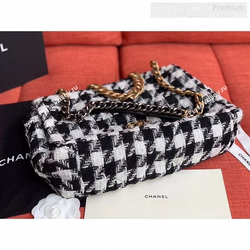 Chanel 19 Tweed Maxi Flap Bag Black/White AS1162 2019 (X-9122568)