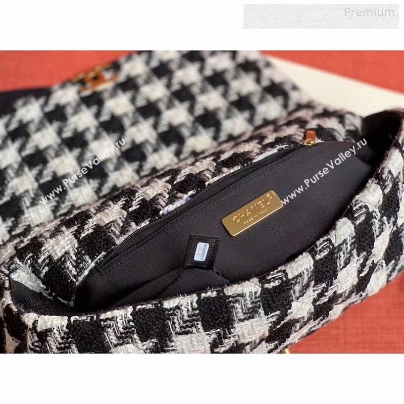 Chanel 19 Tweed Maxi Flap Bag Black/White AS1162 2019 (X-9122568)