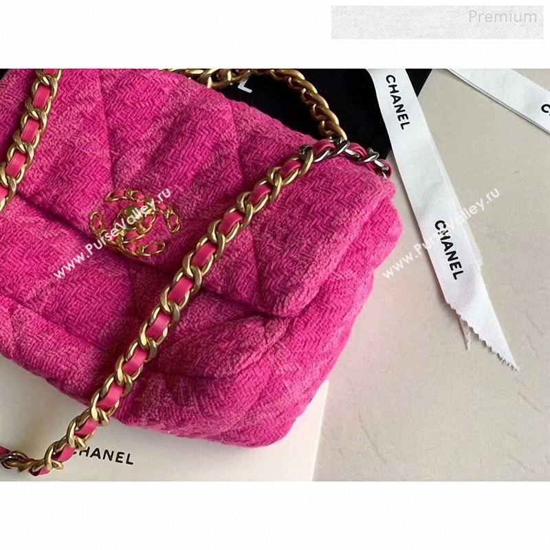 Chanel 19 Tweed Small Flap Bag Rosy AS1160 2019 (X-9122569)