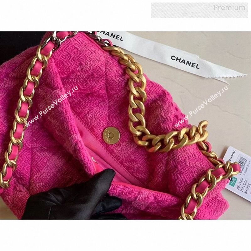 Chanel 19 Tweed Small Flap Bag Rosy AS1160 2019 (X-9122569)