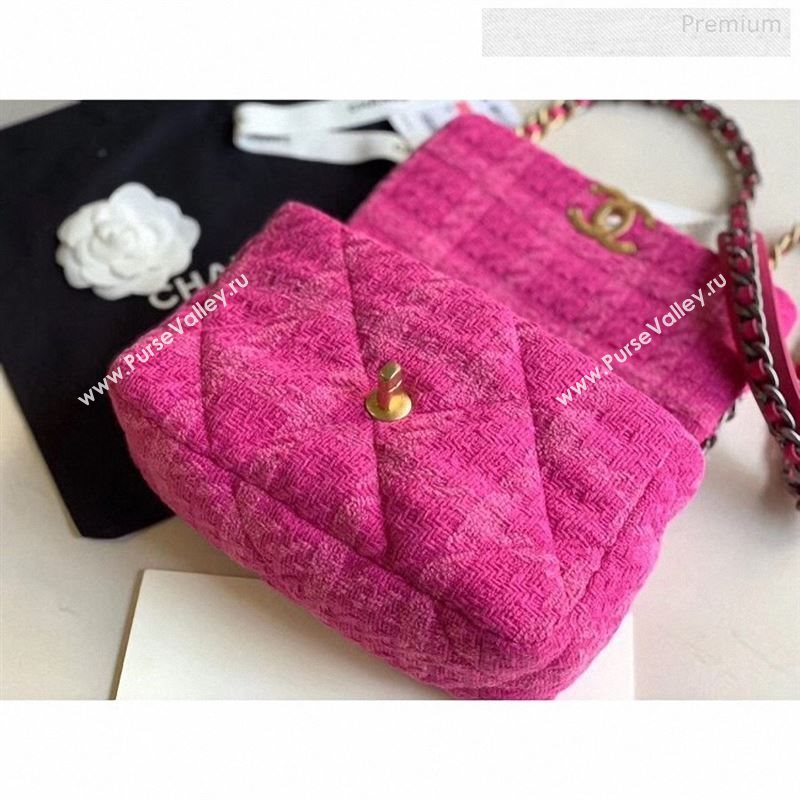 Chanel 19 Tweed Small Flap Bag Rosy AS1160 2019 (X-9122569)