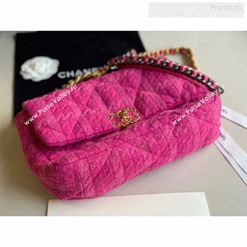 Chanel 19 Tweed Large Flap Bag Rosy AS1161 2019 (X-9122570)