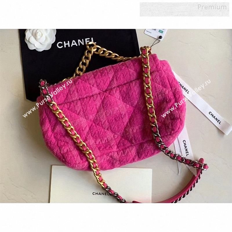 Chanel 19 Tweed Large Flap Bag Rosy AS1161 2019 (X-9122570)