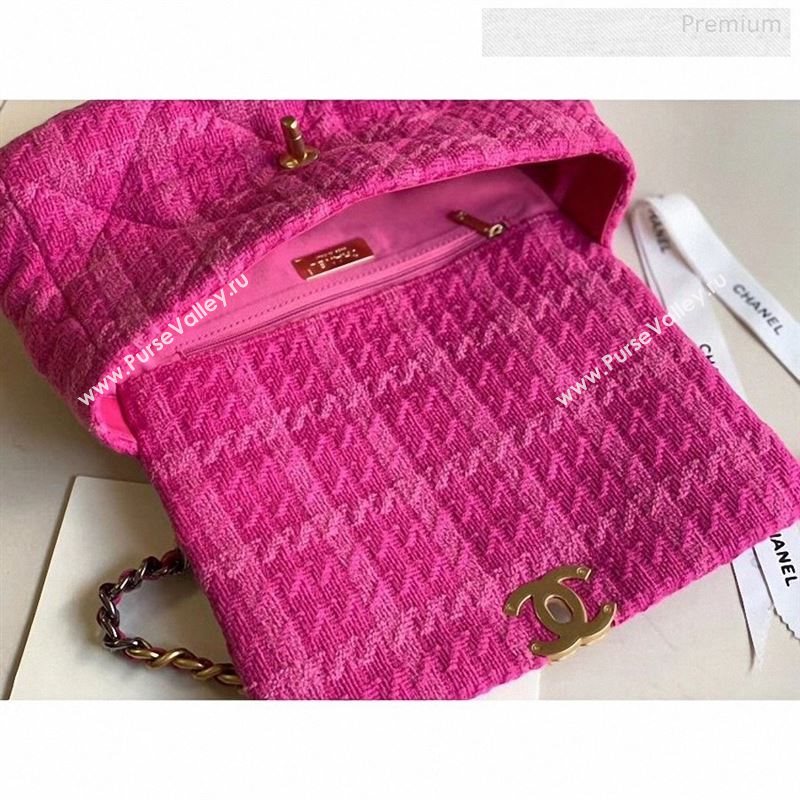 Chanel 19 Tweed Large Flap Bag Rosy AS1161 2019 (X-9122570)