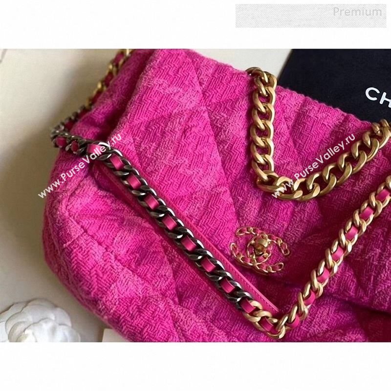 Chanel 19 Tweed Maxi Flap Bag Rosy AS1162 2019 (X-9122571)