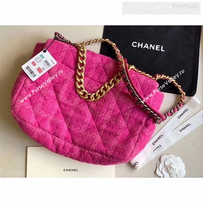 Chanel 19 Tweed Maxi Flap Bag Rosy AS1162 2019 (X-9122571)