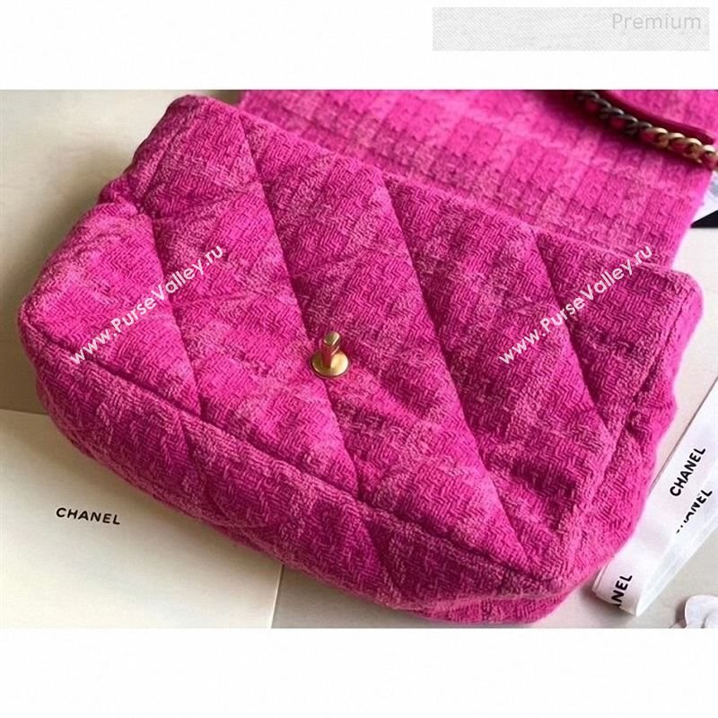 Chanel 19 Tweed Maxi Flap Bag Rosy AS1162 2019 (X-9122571)
