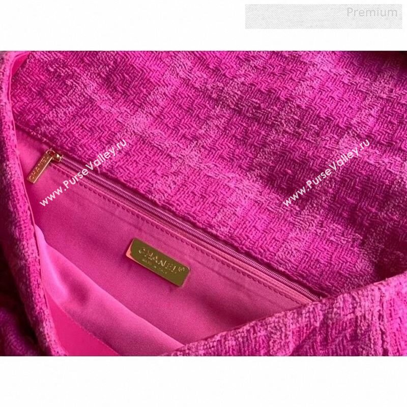 Chanel 19 Tweed Maxi Flap Bag Rosy AS1162 2019 (X-9122571)