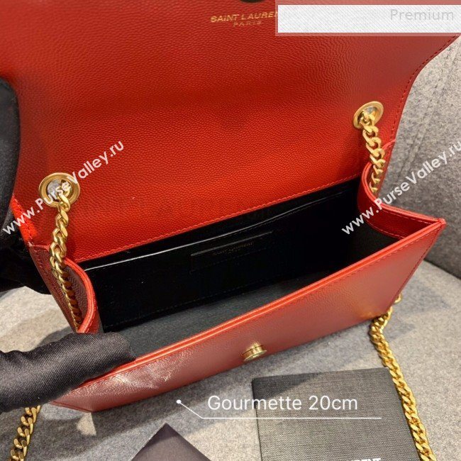 Saint Laurent Small Kate Chain Crossbody Bag in Grained Leather 470429 Red 2019 (JD-0010749)