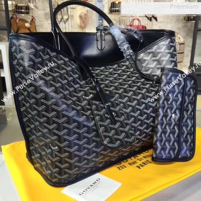 Goyard Reversible Calfskin Medium/Large Shopping Tote Bag Black (ZT-0010371)