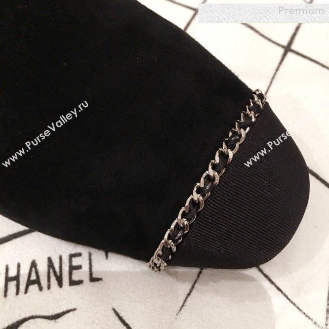 Chanel Suede Chain Flat Loafers G35164 Black 2020 (KL-0010804)