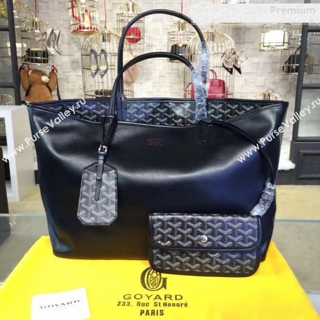 Goyard Reversible Calfskin Medium/Large Shopping Tote Bag Black (ZT-0010371)