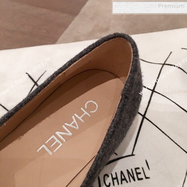 Chanel Felt Chain Flat Loafers G35164 Gray 2020 (KL-0010806)