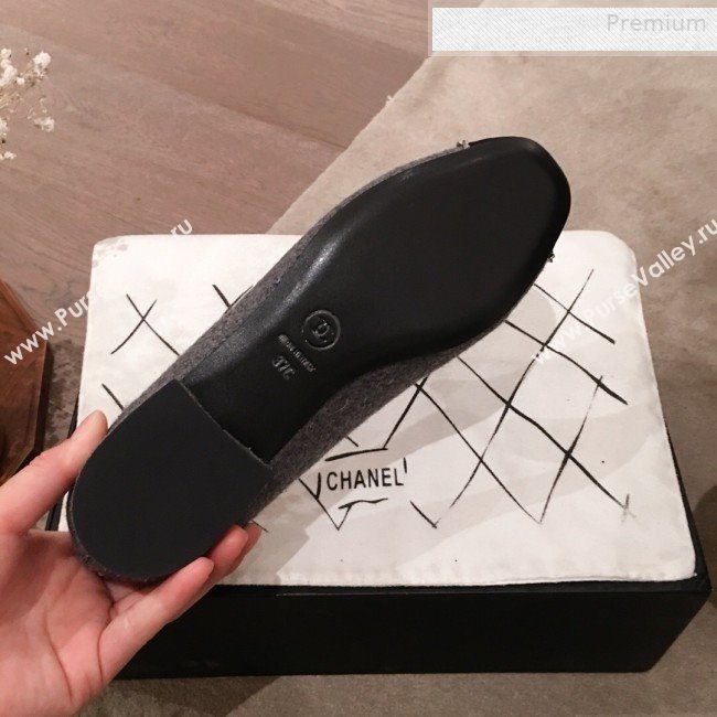 Chanel Felt Chain Flat Loafers G35164 Gray 2020 (KL-0010806)