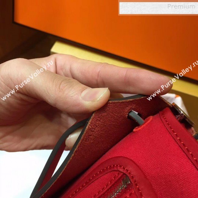 Hermes Herbag 31cm PM Double-Canvas Shoulder Bag All Red (JIMMY-0010840)