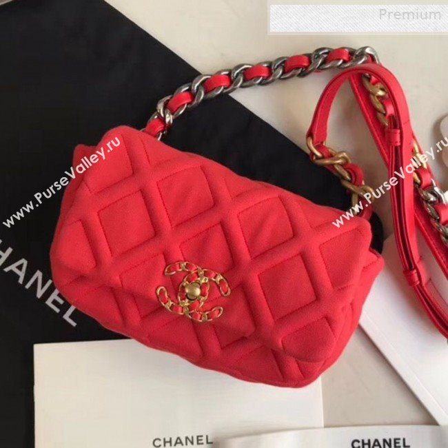 Chanel 19 Quilted Jersey Waist/Belt Bag AS1163 Red 2019 (XING-0010905)