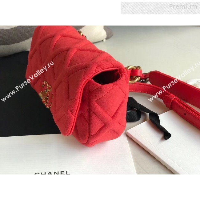 Chanel 19 Quilted Jersey Waist/Belt Bag AS1163 Red 2019 (XING-0010905)