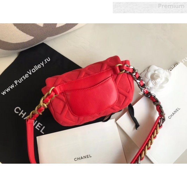 Chanel 19 Quilted Jersey Waist/Belt Bag AS1163 Red 2019 (XING-0010905)