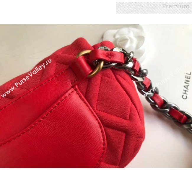 Chanel 19 Quilted Jersey Waist/Belt Bag AS1163 Red 2019 (XING-0010905)
