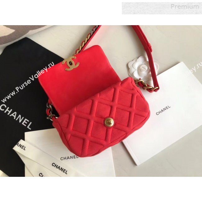 Chanel 19 Quilted Jersey Waist/Belt Bag AS1163 Red 2019 (XING-0010905)
