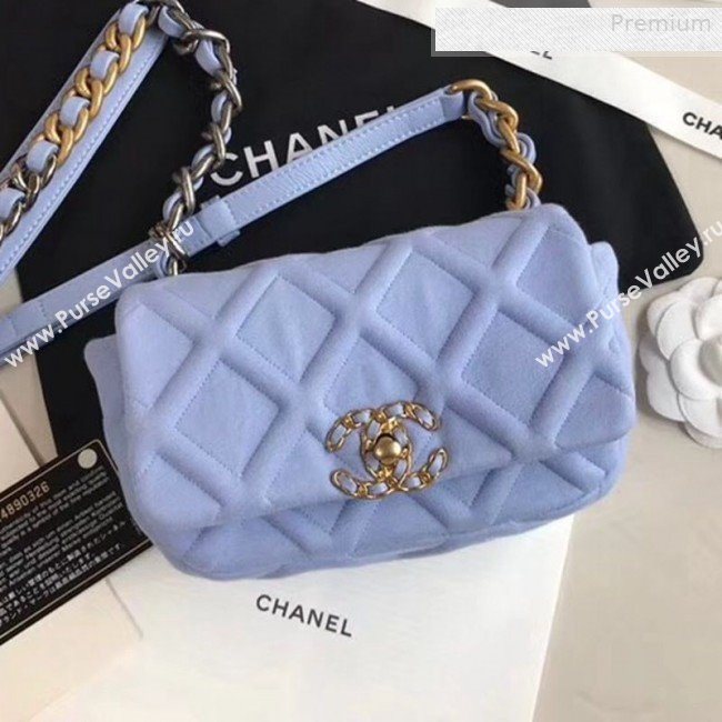 Chanel 19 Quilted Jersey Waist/Belt Bag AS1163 Blue 2019 (XING-0010906)