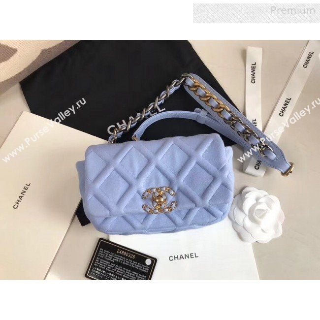 Chanel 19 Quilted Jersey Waist/Belt Bag AS1163 Blue 2019 (XING-0010906)