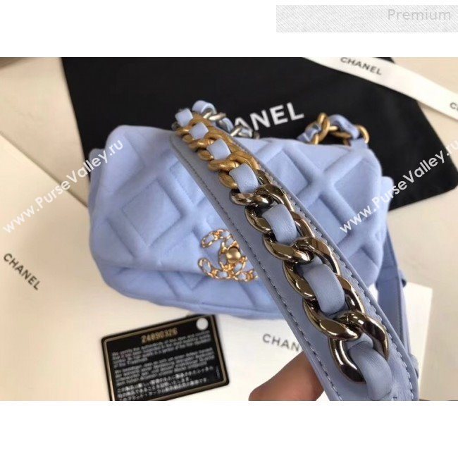 Chanel 19 Quilted Jersey Waist/Belt Bag AS1163 Blue 2019 (XING-0010906)