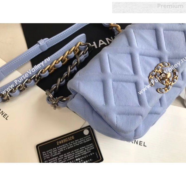 Chanel 19 Quilted Jersey Waist/Belt Bag AS1163 Blue 2019 (XING-0010906)