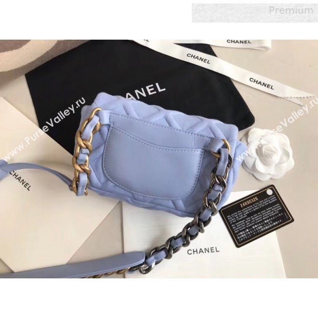 Chanel 19 Quilted Jersey Waist/Belt Bag AS1163 Blue 2019 (XING-0010906)