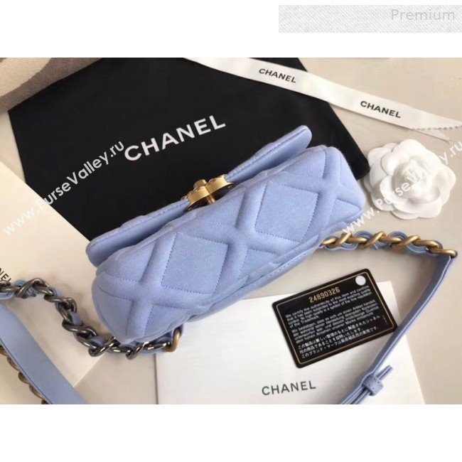 Chanel 19 Quilted Jersey Waist/Belt Bag AS1163 Blue 2019 (XING-0010906)