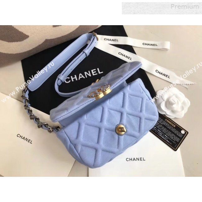 Chanel 19 Quilted Jersey Waist/Belt Bag AS1163 Blue 2019 (XING-0010906)