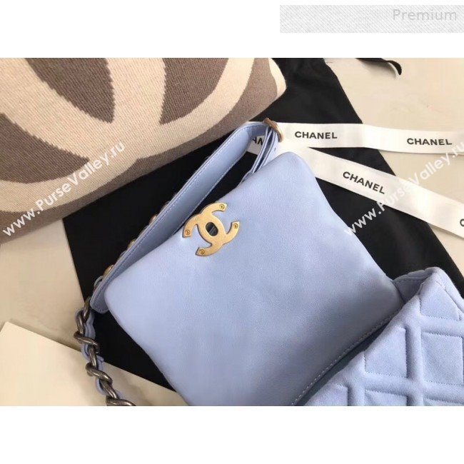 Chanel 19 Quilted Jersey Waist/Belt Bag AS1163 Blue 2019 (XING-0010906)