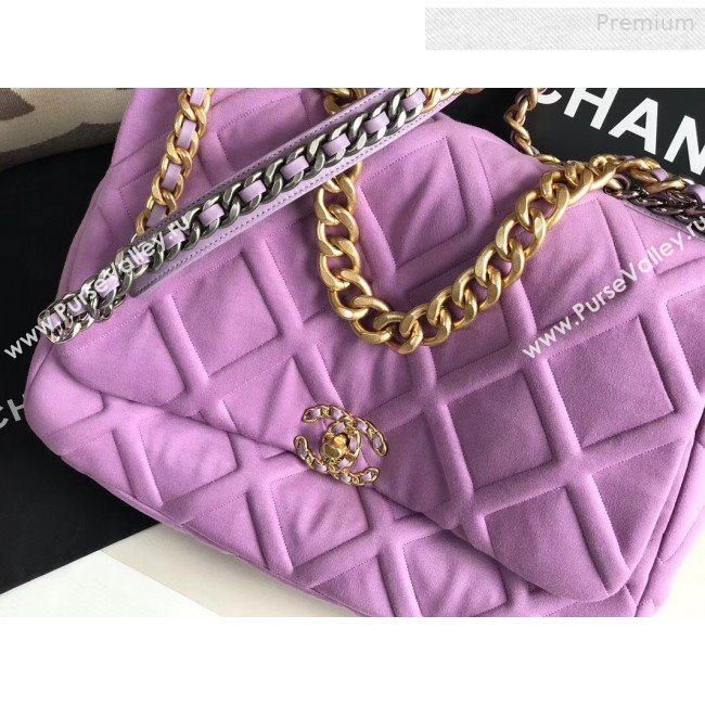 Chanel 19 Quilted Jersey Maxi Flap Bag AS1162 Purple 2019 (XING-0010907)