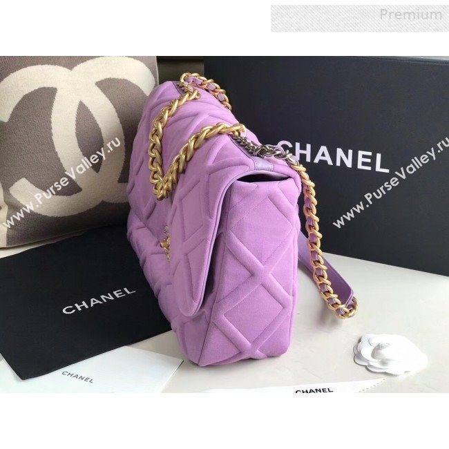 Chanel 19 Quilted Jersey Maxi Flap Bag AS1162 Purple 2019 (XING-0010907)