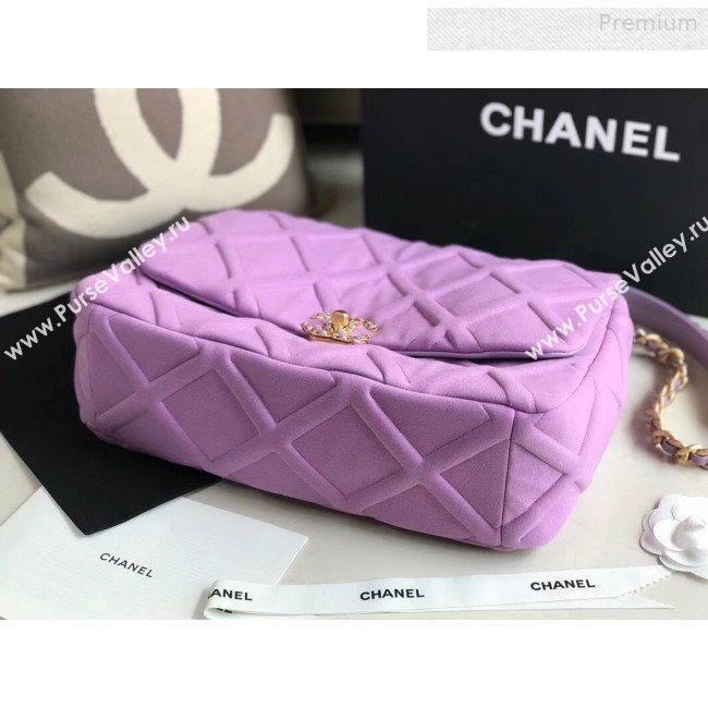 Chanel 19 Quilted Jersey Maxi Flap Bag AS1162 Purple 2019 (XING-0010907)