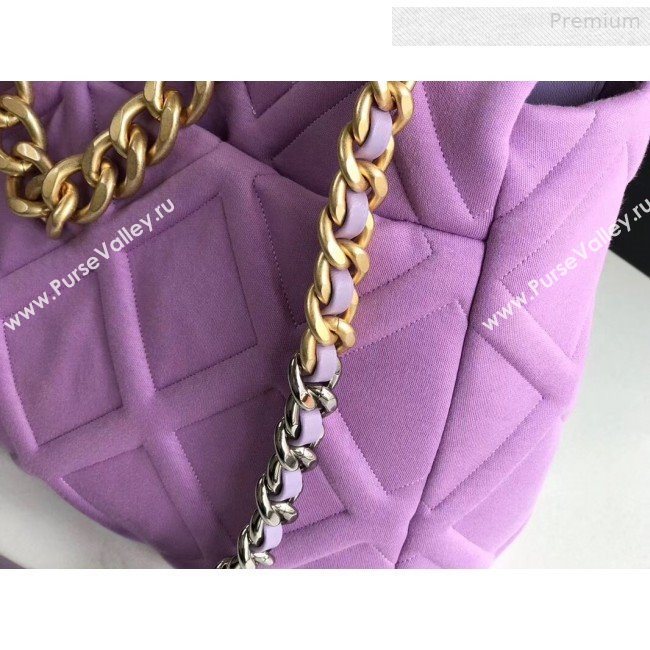 Chanel 19 Quilted Jersey Maxi Flap Bag AS1162 Purple 2019 (XING-0010907)