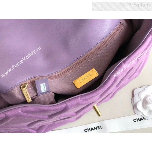 Chanel 19 Quilted Jersey Maxi Flap Bag AS1162 Purple 2019 (XING-0010907)
