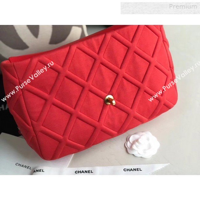 Chanel 19 Quilted Jersey Maxi Flap Bag AS1162 Red 2019 (XING-0010908)