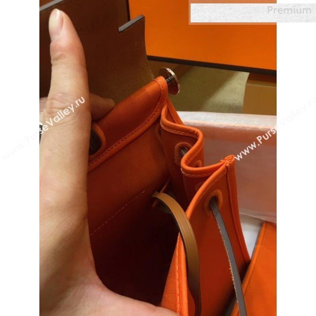 Hermes Herbag 31cm PM Double-Canvas Shoulder Bag Orange/Brown  (JIMMY-0010845)