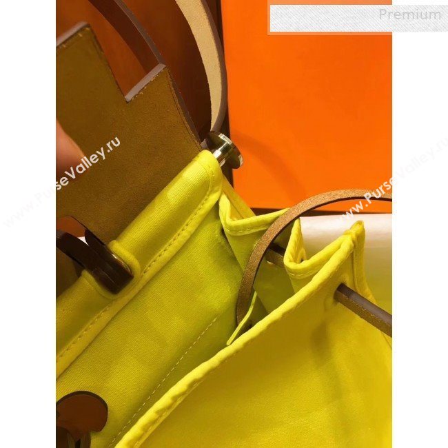 Hermes Herbag 31cm PM Double-Canvas Shoulder Bag Neon Yellow (JIMMY-0010848)