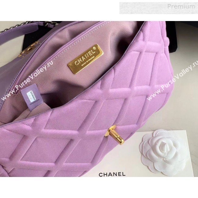 Chanel 19 Quilted Jersey Large Flap Bag AS1161 Purple 2019 (XING-0010911)
