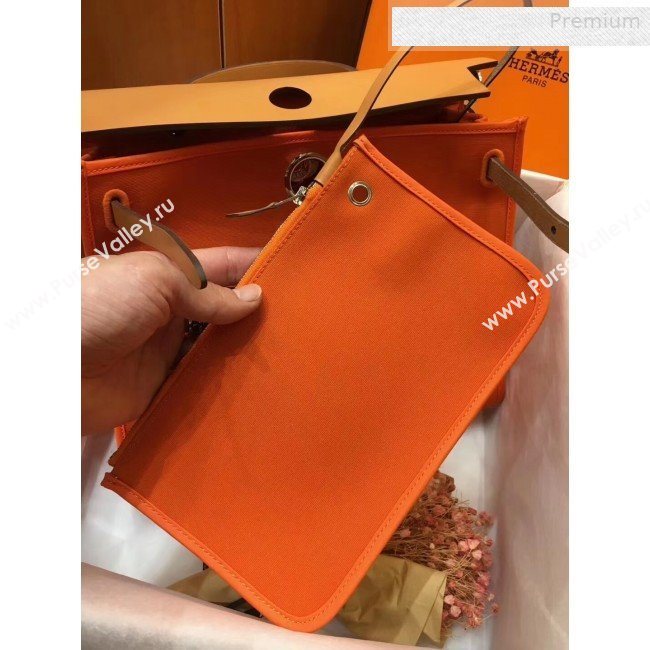 Hermes Herbag 31cm PM Double-Canvas Shoulder Bag Orange/Yellow (JIMMY-0010855)