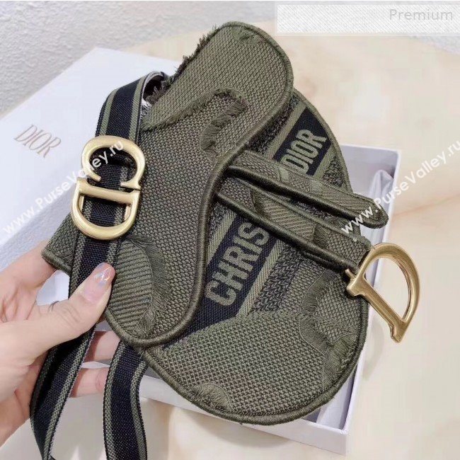 Dior Saddle Belt Bag in Camouflage Embroidered Canvas Bag Green 2019 (XXG-0011006)