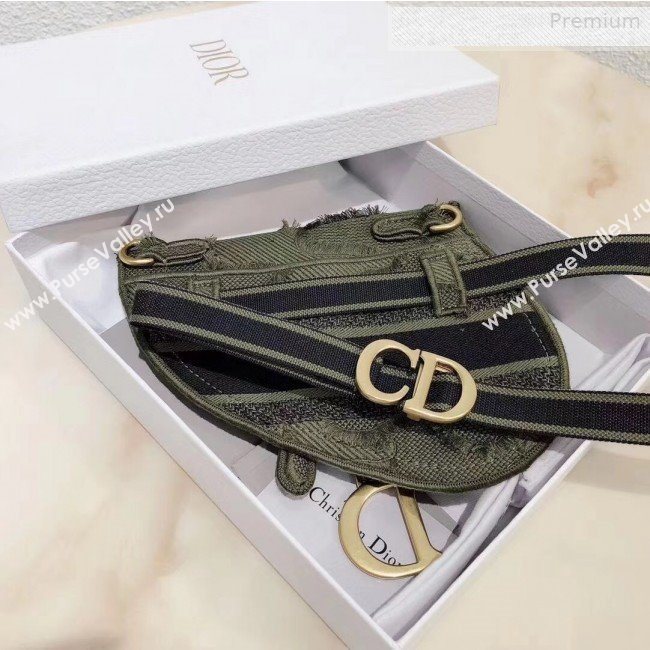 Dior Saddle Belt Bag in Camouflage Embroidered Canvas Bag Green 2019 (XXG-0011006)