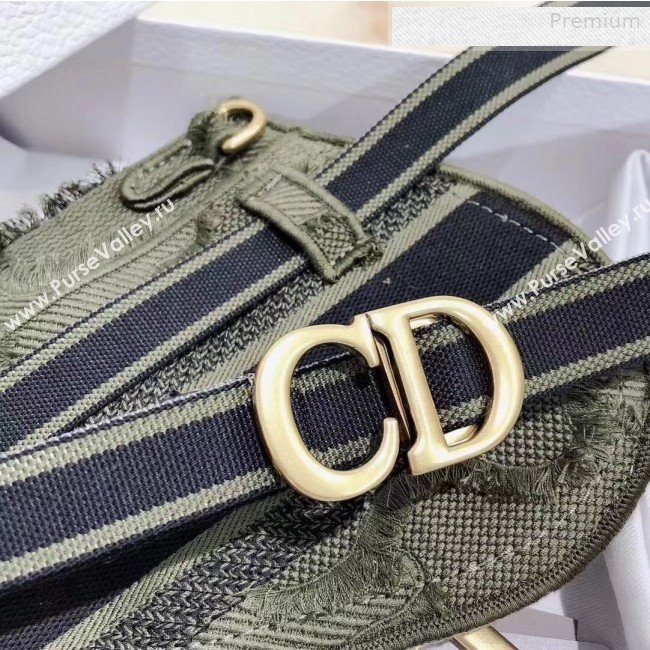 Dior Saddle Belt Bag in Camouflage Embroidered Canvas Bag Green 2019 (XXG-0011006)