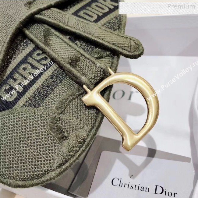 Dior Saddle Belt Bag in Camouflage Embroidered Canvas Bag Green 2019 (XXG-0011006)