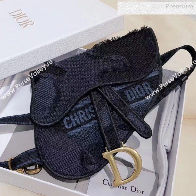 Dior Saddle Belt Bag in Camouflage Embroidered Canvas Bag Blue 2019 (XXG-0011007)