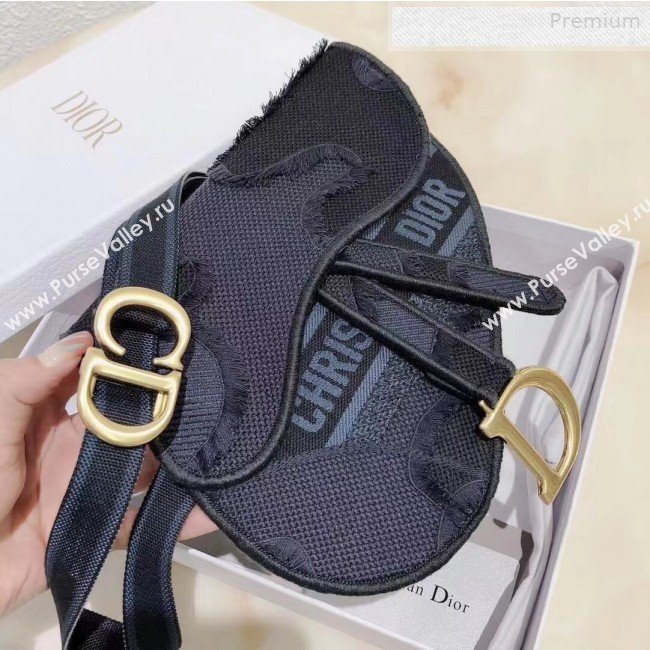 Dior Saddle Belt Bag in Camouflage Embroidered Canvas Bag Blue 2019 (XXG-0011007)